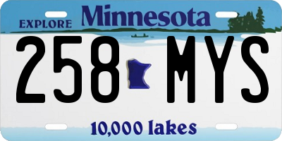 MN license plate 258MYS