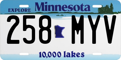 MN license plate 258MYV