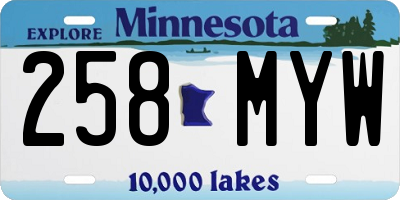 MN license plate 258MYW