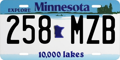 MN license plate 258MZB
