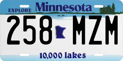 MN license plate 258MZM