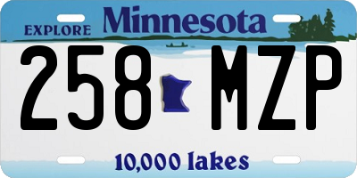 MN license plate 258MZP
