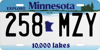 MN license plate 258MZY