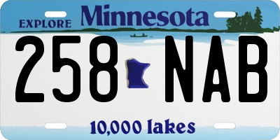 MN license plate 258NAB