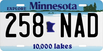 MN license plate 258NAD