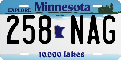 MN license plate 258NAG