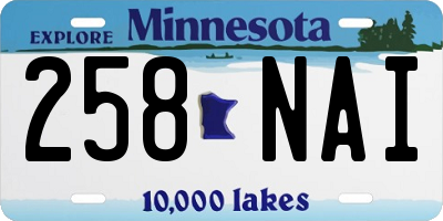 MN license plate 258NAI