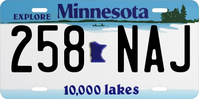 MN license plate 258NAJ