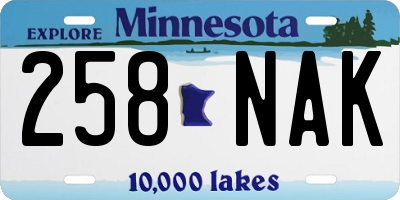 MN license plate 258NAK