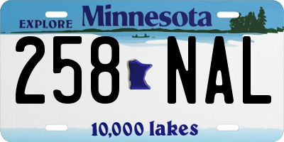 MN license plate 258NAL