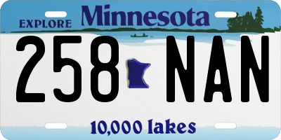 MN license plate 258NAN