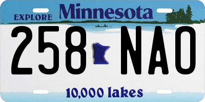 MN license plate 258NAO