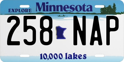 MN license plate 258NAP