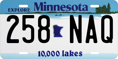 MN license plate 258NAQ