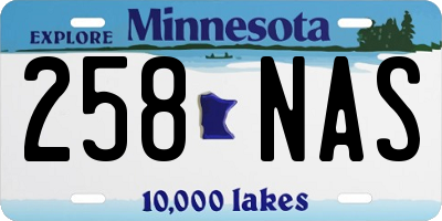 MN license plate 258NAS