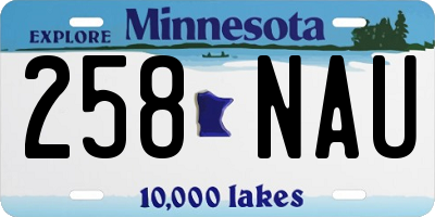 MN license plate 258NAU