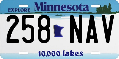 MN license plate 258NAV
