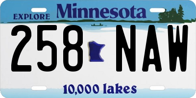 MN license plate 258NAW