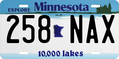 MN license plate 258NAX