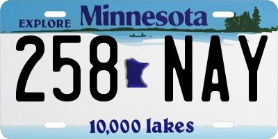 MN license plate 258NAY