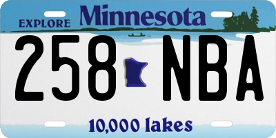 MN license plate 258NBA