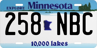 MN license plate 258NBC