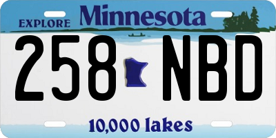 MN license plate 258NBD