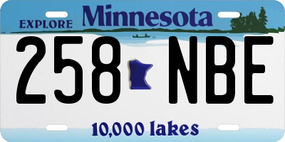 MN license plate 258NBE