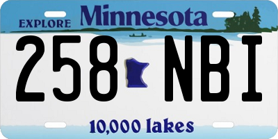 MN license plate 258NBI