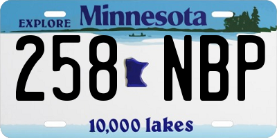 MN license plate 258NBP