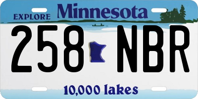 MN license plate 258NBR