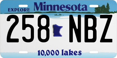 MN license plate 258NBZ
