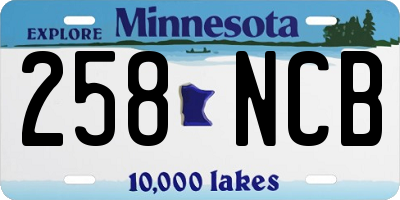 MN license plate 258NCB