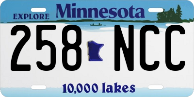 MN license plate 258NCC