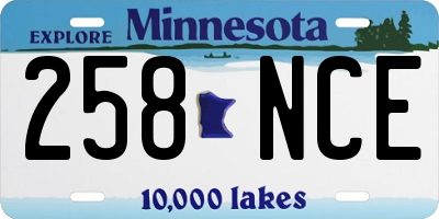 MN license plate 258NCE