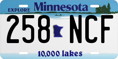 MN license plate 258NCF