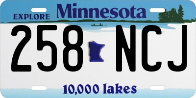 MN license plate 258NCJ