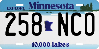 MN license plate 258NCO