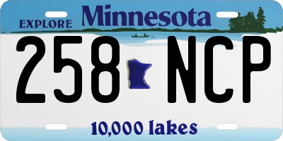 MN license plate 258NCP