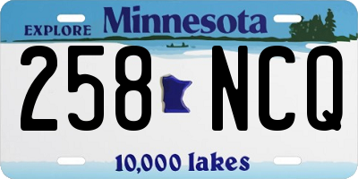 MN license plate 258NCQ