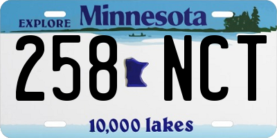 MN license plate 258NCT