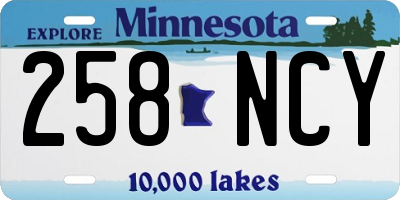 MN license plate 258NCY