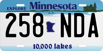 MN license plate 258NDA