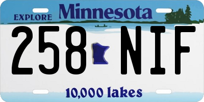 MN license plate 258NIF