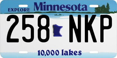 MN license plate 258NKP