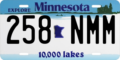 MN license plate 258NMM