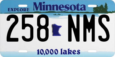 MN license plate 258NMS
