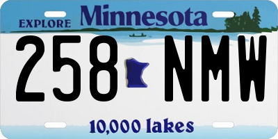MN license plate 258NMW