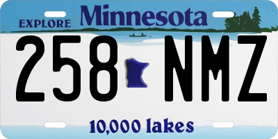 MN license plate 258NMZ