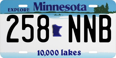 MN license plate 258NNB